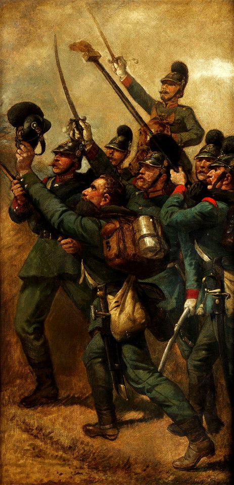 Louis Braun Bayerische Infanteristen beim Siegesjubel