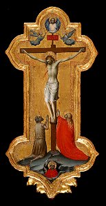Lorenzo Monaco - Processional Cross with Saint Mary Magdalene and a Blessed Hermit - 1933.1032 - Art Institute of Chicago. Free illustration for personal and commercial use.
