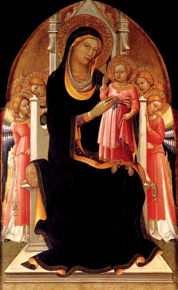 Lorenzo Monaco - Virgin and Child Enthroned with Six Angels - WGA13605
