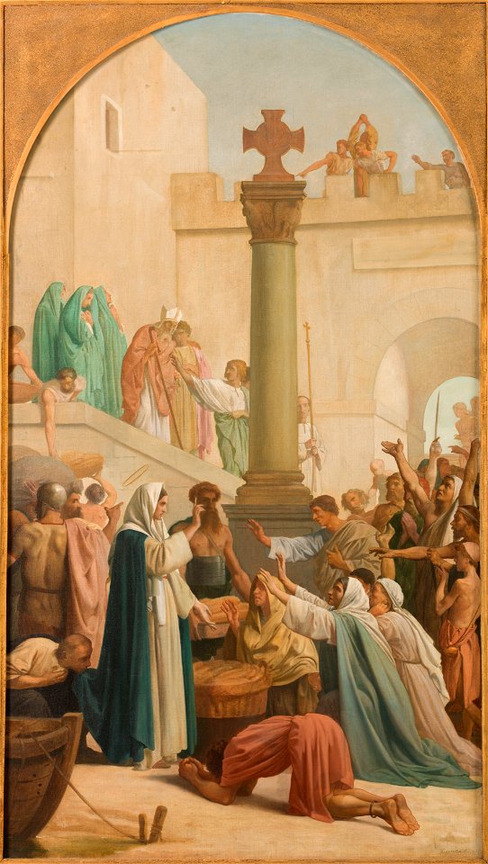 Louis Charles Timbal - Esquisse pour l'église Saint-Sulpice , sainte Geneviève distribuant le pain aux pauvres pendant le siège de Paris - PPP4799 - Musée des Beaux-Arts de la ville de Paris