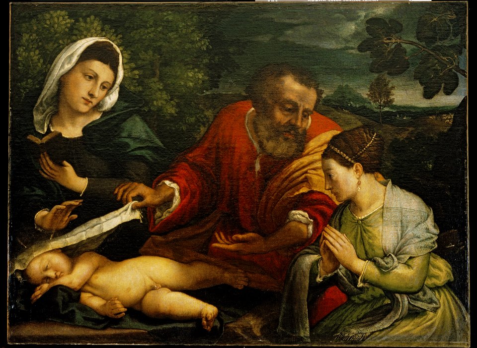 Lotto - After - The Holy Family with a Donatrix as Saint Catherine of Alexandria, c. 1540-45, KH1
