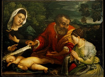 Lotto - After - The Holy Family with a Donatrix as Saint Catherine of Alexandria, c. 1540-45, KH1