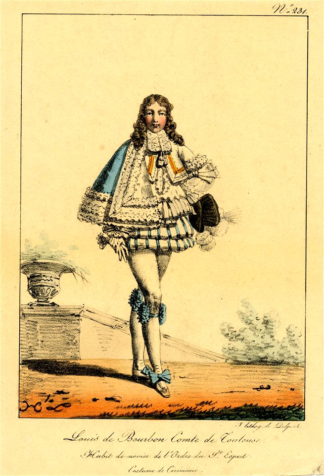 Louis de Bourbon Comte de Toulouse - habit de novice de l'ordre du St Esprit, costume de cérémonie (BM 1871,1209.2466)