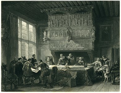 Louis Haghe - Le Conseil de Guerre - Steel Engraving