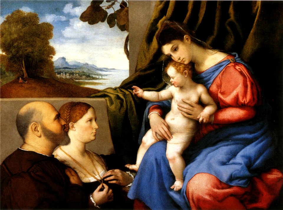 Lotto, madonna col bambino e due donatori 2