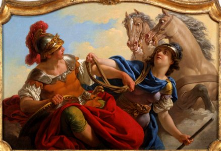 Louis Lagrenée - Bellona Presenting the Reins of his Horses to Mars - y1975-15 - Princeton University Art Museum