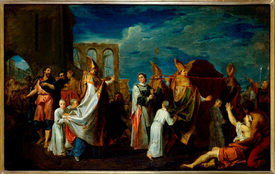 Louis Galloche - La translation des reliques de Saint Augustin, esquisse pour le tableau du réfectoire du couvent des Petits-Pères - P2487 - Musée Carnavalet