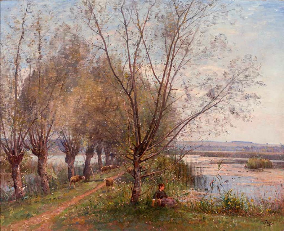 Louis Aimé Japy Teichlandschaft im Frühling
