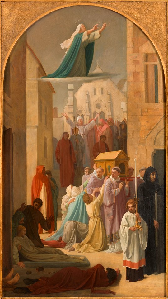Louis Charles Timbal - Esquisse pour l'église Saint-Sulpice , Le miracle des Ardents - Procession de la châsse de sainte Geneviève - PPP4800 - Musée des Beaux-Arts de la ville de Paris