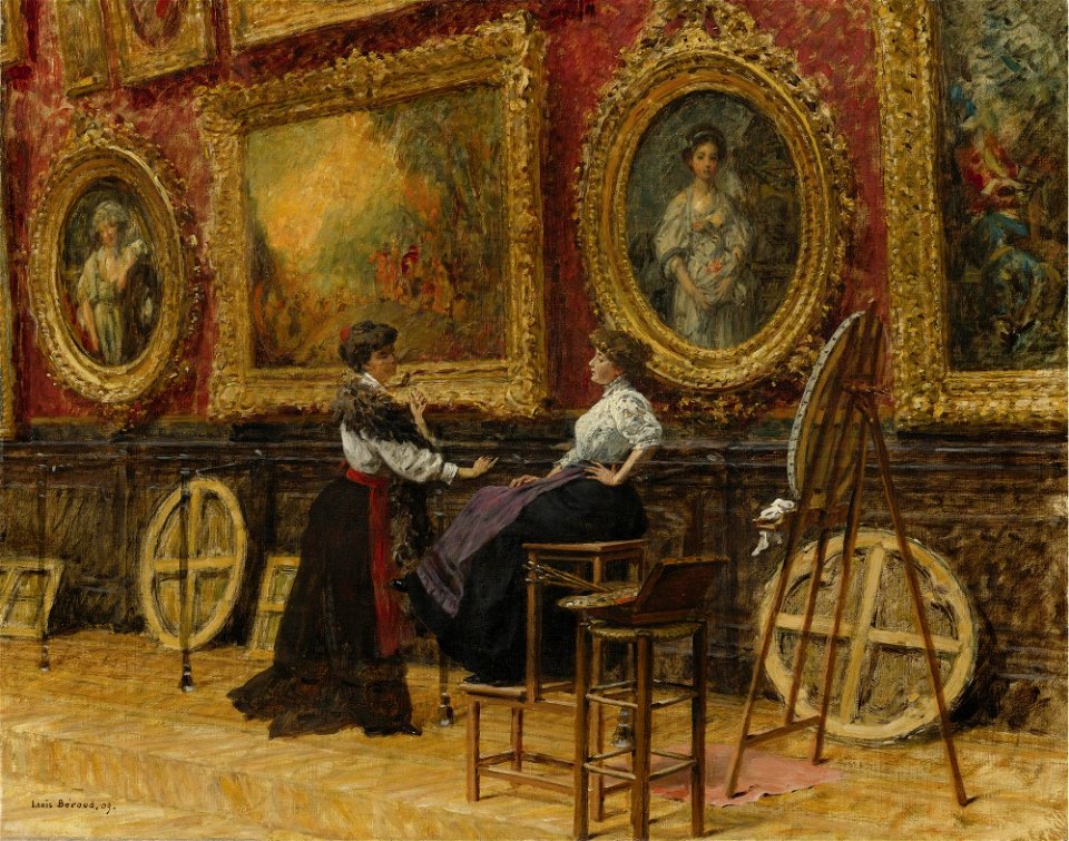 Louis Beroud - les copistes Louvre 1909
