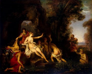 Louis Galloche - Diana and Actaeon - WGA08454. Free illustration for personal and commercial use.