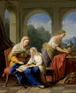 Louis Jean Francois Lagrenée - The Education of the Virgin - WGA12382. Free illustration for personal and commercial use.