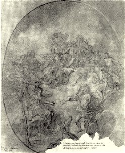Louis de Silvestre, Zeichnung zu einem Deckengemälde (nicht mehr vorhanden) im Japanischen Palais in Dresden, Paris, Privatbesitz