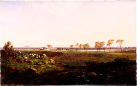 Louis Buvelot - Mount Fyans woolshed - Google Art Project. Free illustration for personal and commercial use.