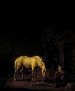 Louis Moritz - Stal met wit paard - 1550 (OK) - Museum Boijmans Van Beuningen