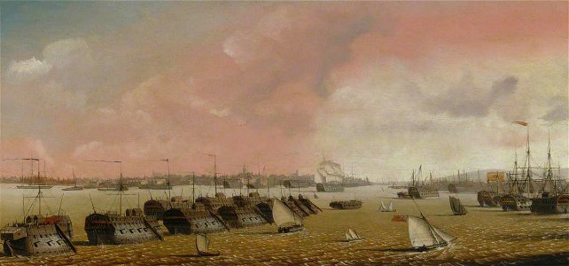 Louis Garneray (1783-1857) - Prison Hulk in Portsmouth Harbour - BHC1923 - Royal Museums Greenwich