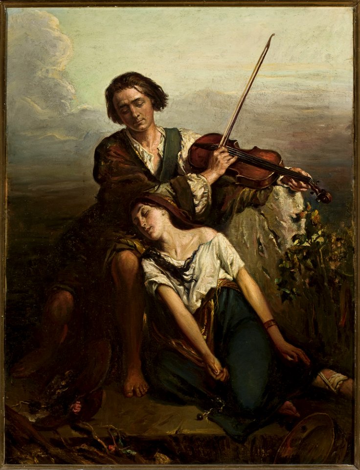 Louis Gallait - Fiddler and a Gypsy woman (Consolation) - M.Ob.503 - National Museum in Warsaw