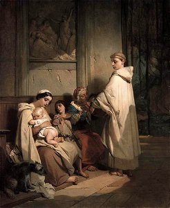 Louis Gallait - Monk Feeding the Poor - WGA8437