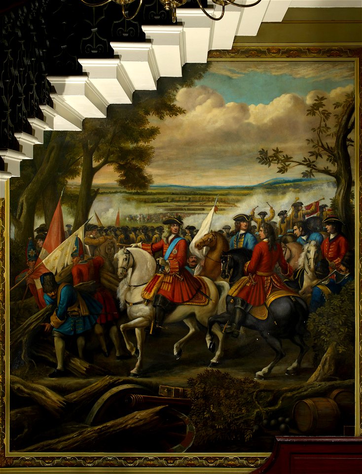 Louis Laguerre (1663-1721) and assistants - The Battle of Malplaquet, 11 September 1709, The Duke of Marlborough (1650-1722) entering the French entrenchments - RCIN 408439 - Royal Collection