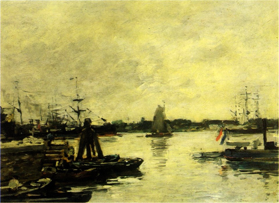 Louis Eugène Boudin Dock at Rotterdam 1879