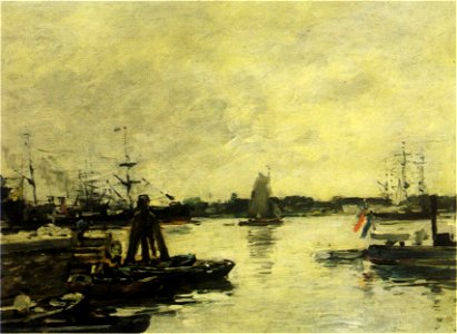 Louis Eugène Boudin Dock at Rotterdam 1879
