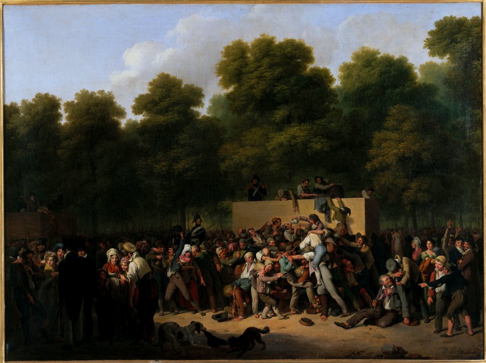 Louis Léopold Boilly - Distribution de vin et de comestibles aux Champs-Elysées, à l'occasion de la fête du roi - P1582 - Musée Carnavalet