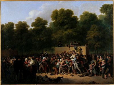 Louis Léopold Boilly - Distribution de vin et de comestibles aux Champs-Elysées, à l'occasion de la fête du roi - P1582 - Musée Carnavalet