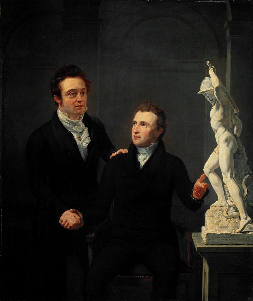 Louis Royer (1787-1868), beeldhouwer en Albertus Bernardus Roothaan (1793-1847), makelaar in effecten, kunstvriend en bevorderaar der wetenschappen Rijksmuseum SK-A-1114