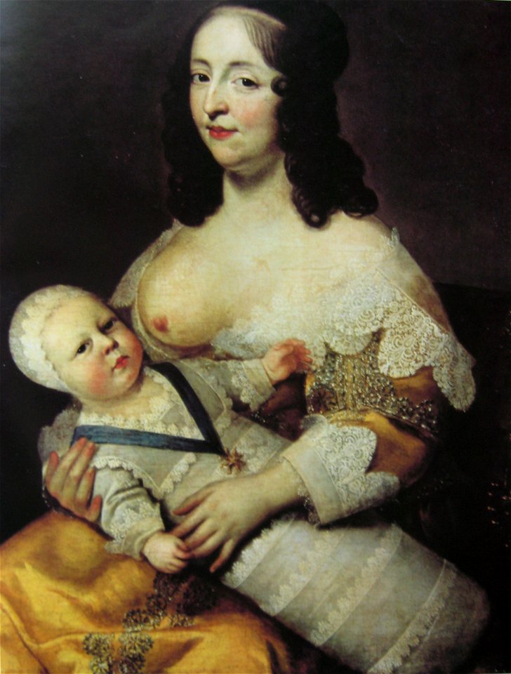 Louis XIV as an infant with his nurse Longuet de la Giraudiere