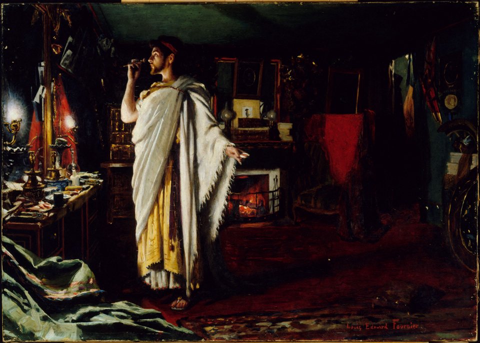 Louis Edouard Paul Fournier - Mounet-Sully se maquillant dans sa loge avant une représentation d'Œdipe roi - P1159 - Musée Carnavalet