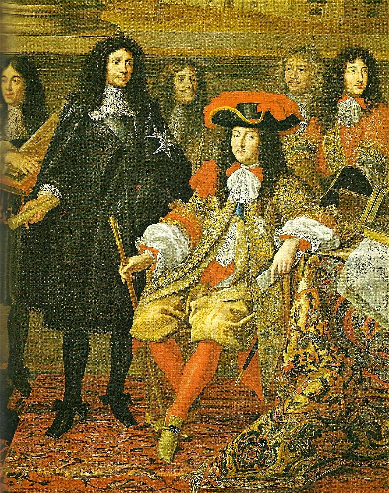 Louis XIV und Colbert in der Akademie