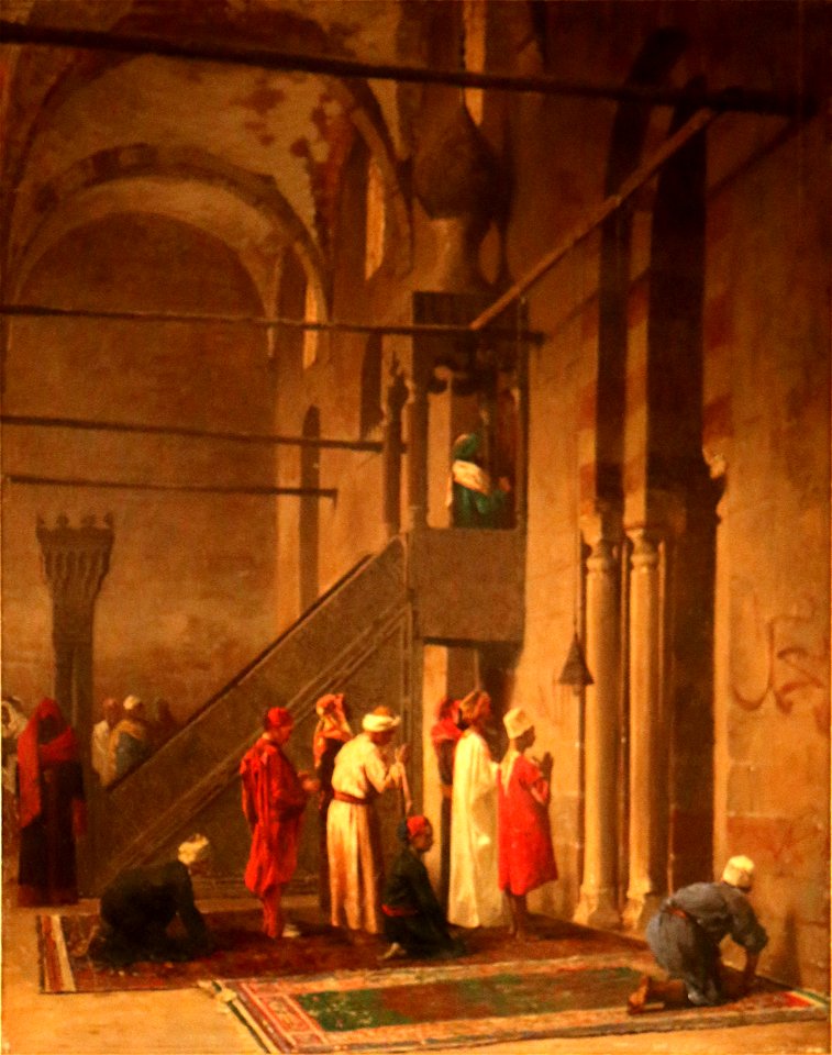 Louis Mouchot - Prière devant le mirhâb