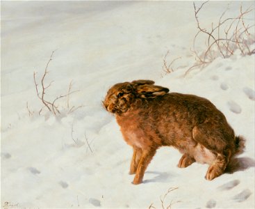 Ferdinand von Rayski - Hare in the Snow - Google Art Project