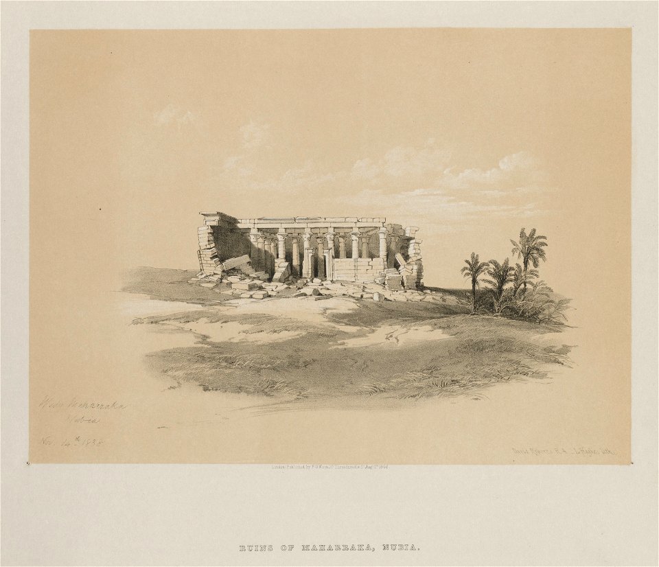 Louis Haghe (British, 1806-1885), F.G.Moon, 20 Threadneedle Street, London, David Roberts (British, 1796-1864) - Egypt and Nubia, Volume I, Wady Maharraka, Nubia - 2012.225 - Cleveland Museum of Art