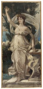 Louis Hector Leroux - Esquisse pour le salon des Lettres de l'Hôtel de Ville de Paris , L'éloquence - PPP4080 - Musée des Beaux-Arts de la ville de Paris