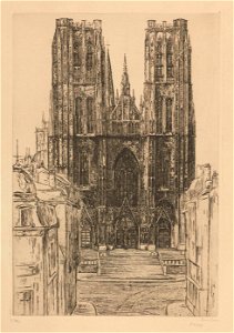 Louise Danse - Eglise Sainte Gudule à Bruxelles - Graphic work - Royal Library of Belgium - S.III 8177