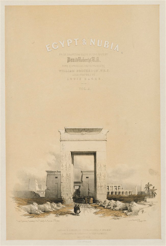 Louis Haghe (British, 1806-1885), F.G.Moon, 20 Threadneedle Street, London, David Roberts (British, 1796-1864) - Egypt and Nubia, Frontispiece Volume V - 2012.142 - Cleveland Museum of Art
