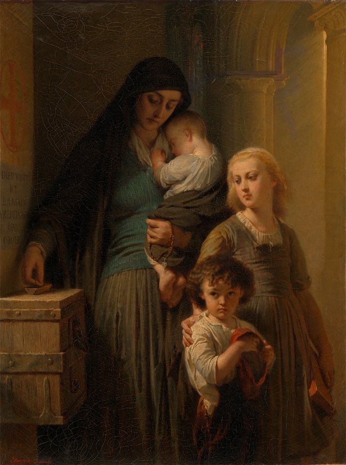 Louis-Edouard Dubufe - Het penningske der weduwe - SA 212 - Amsterdam Museum