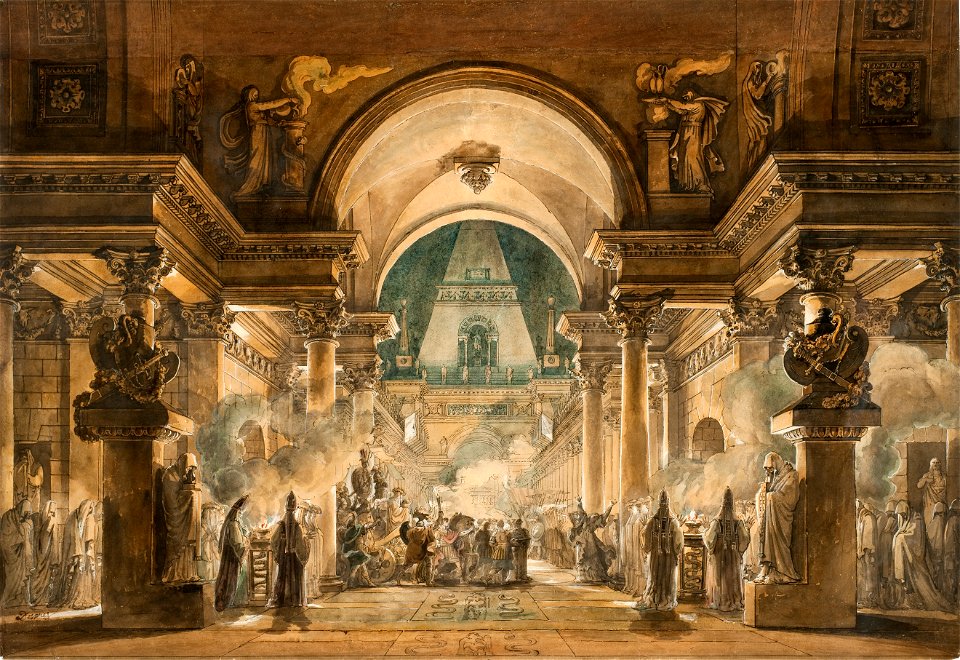 Louis-Jean Desprez - The Funeral Procession of Agamemnon