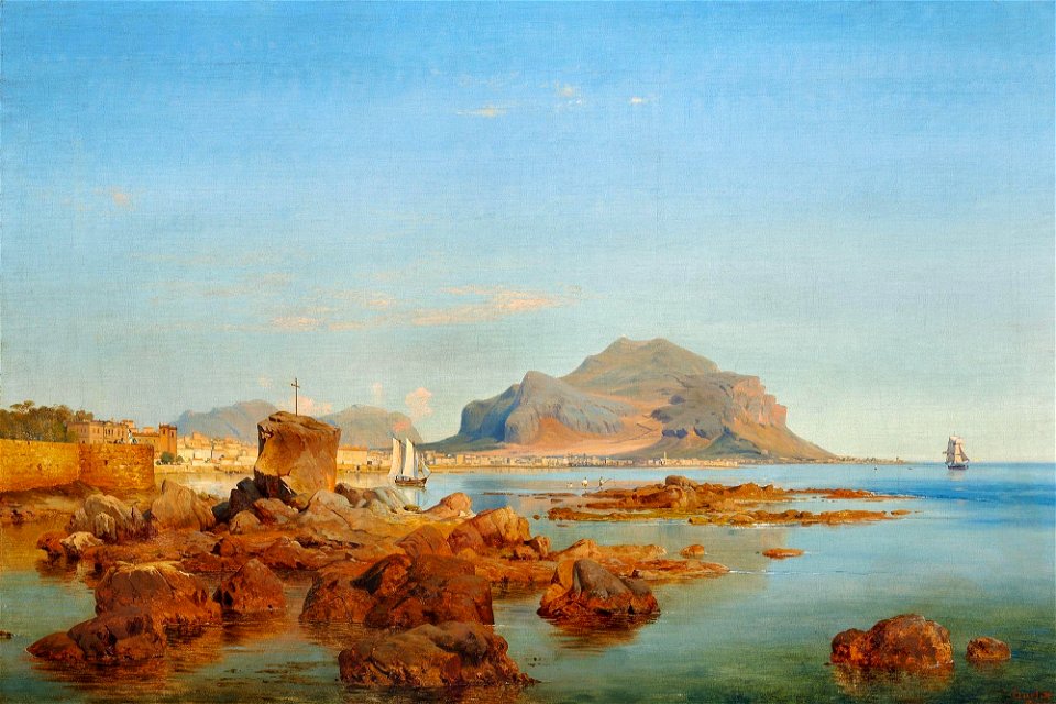 Louis Gurlitt - Blick auf die Bucht von Palermo