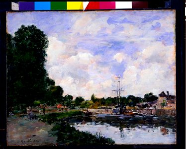 Louis-Eugène Boudin - A Canal at Abbeville - 1949.118 - Fogg Museum