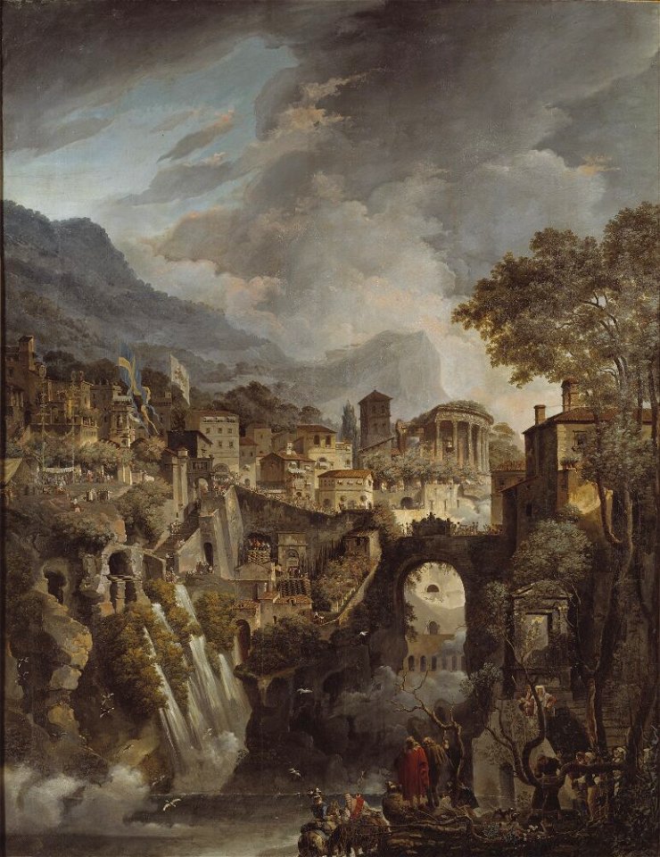 Louis Jean Desprez - Gustav III-s besök i Tivoli 1784 - NMDrh 543 - Nationalmuseum