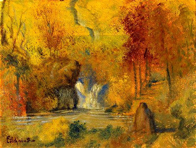 Louis M. Eilshemius - Autumn Landscape - 1967.56.28 - Smithsonian American Art Museum. Free illustration for personal and commercial use.
