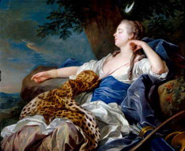 Louis-Michel van Loo - Diana en un paisaje, 1739. Free illustration for personal and commercial use.
