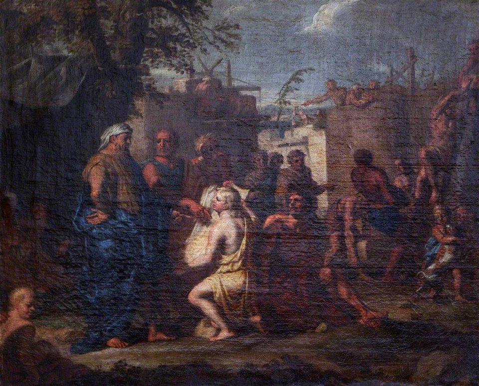 Louis Laguerre (1663-1721) - Cain Supervising the Building of the Walls of Enoch - 1401278 - National Trust