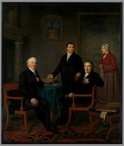 Louis Moritz - Drie regenten en de binnenmoeder van het Leprozenhuis - SA 996 - Amsterdam Museum