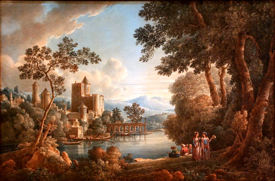 Louis-François Cassas - Stroll in the Palace Garden