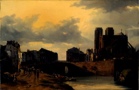 Louis Matout - Le chevet de Notre-Dame et le pont de l'Hôtel-Dieu - P1890 - Musée Carnavalet