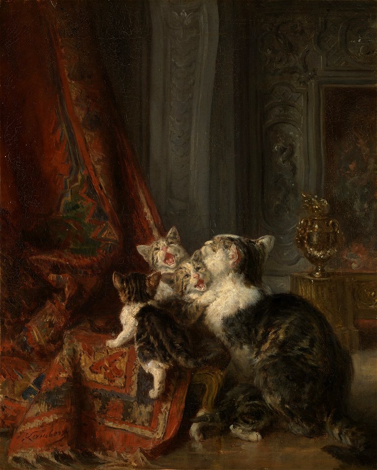 Louis-Eugène Lambert - Interieur met katten - SA 807 - Amsterdam Museum