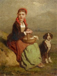 Louis-Simon Cabaillot-Lassalle (1810-1870) - A Girl and a Dog Resting by the Wayside - 515720.5 - National Trust